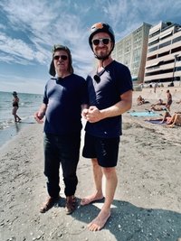 Geschafft: Vater und Sohn am Ziel. 