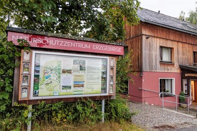 Vom Naturschutzzentrum Erzgebirge bei Dörfel aus lässt sich der Naturlehrpfad „Am Sauwald“ mit drei Streckenlängen erkunden.