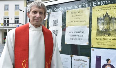 Pfarrer Gunther Geipel aus Bad Elster geht in den Ruhestand. Das i.R. soll in seinem Falle nicht "im Ruhestand" bedeuten: "Ich sage lieber 'in Reichweite' dazu." 