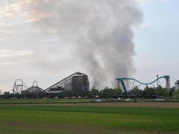             Die Rauchsäule war weithin zu sehen.