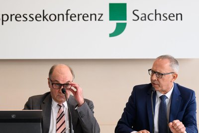 AfD-Rechtspolitiker Joachim Keiler (links) neben AfD-Chef Jörg Urban.