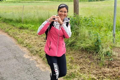 Fast geschafft: Vor Christin Ziehr liegen am Freitagmorgen noch ungefähr 70 Kilometer bis nach Plauen.