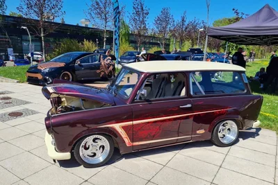 Der Trabant von Thomas Rodewohl beim Tuning-Treffen in Zwickau.