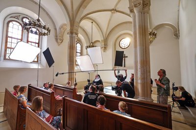 Am Mittwoch waren die Mädchen aus dem Eurogymnasium in der Kapelle des Schlosses.