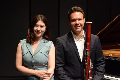 Die Pianistin Maya Purdue und der Fagottist Riccardo Terzo musizieren am Sonntag im Robert-Schumann-Haus Zwickau.