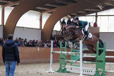 Vanessa Ebert, Gestütsoberwärterin aus Moritzburg, auf Hengst Quasi Quadam.