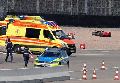 Der Unfall ereignete sich am Ende der Start-Ziel-Geraden.
