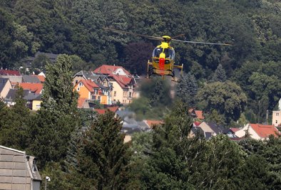 Auch ein Rettungshubschrauber war im Einsatz.