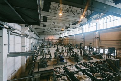 Blick in eine der Hallen des Heizkraftwerkes für das Kunstfestival Begehungen 2025.