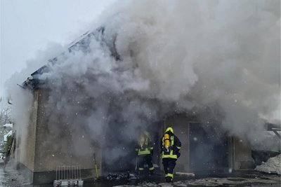 In Görbersdorf waren am Mittwochvormittag mehrere Feuerwehren im Einsatz. Foto: