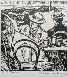 Der Zeitungsleser - auch eine Arbeit von Richard Grimm-Sachsenberg.