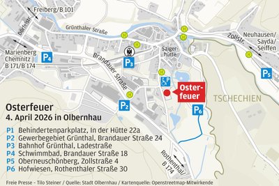 Die Parkplätze im Überblick.