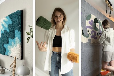 Laura Ullrich fertigt zu Hause Teppiche.
