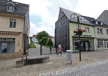 Zwischen der Leipziger Straße und der Gewerbegasse soll der Durchgang gebaut werden, 
