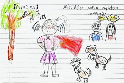 Diese Zeichnung setzte Helen unter ihren Dankesbrief. 
