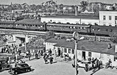 So sahen die provisorischen Gebäude des Oberen Bahnhofs um 1968 aus. 