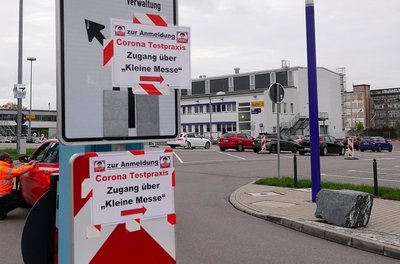 Die Corona-Ambulanz an der Messe.