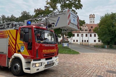 Die Glauchauer Feuerwehr war wegen eines Fehlalarms zum Schloss gerufen worden. 