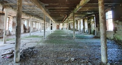 Auch die unteren Etagen des 1826 errichteten Gebäudes sind marode und durch fehlende Fenster den Witterungseinflüssen preisgegeben.