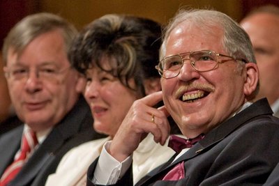 Karl Matko und Ehefrau Christine bei der offiziellen Verabschiedung im Juli 2008 im Kulturhaus Aue.