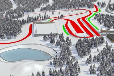 Unter dem Titel „Mission Sparkassen-Skiarena 2026" vermittelt der WSC Erzgebirge Oberwiesenthal schon einmal einen Eindruck vom künftigen Wasserspeicher zum Beschneien der benachbarten Skiarena am Fichtelberg.