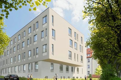 Sechs Etagen (inklusive Untergeschosse) und 7000 Quadratmeter Nutzfläche: So soll das neue Kardiologische Zentrum am Klinikum Chemnitz aussehen. Die Fertigstellung ist für 2025 geplant. 