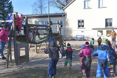 Im vergangenen Herbst besuchten die Kinder noch ihre alte "Burggeister"-Kita in Frauenstein.