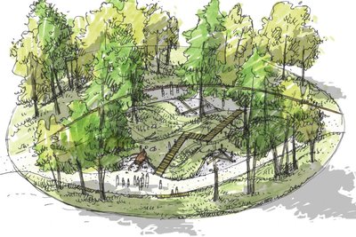 Blick auf einen der geplanten Hügelgärten im Kurpark von Bad Schlema: Dieser soll einem Auenwald nachempfunden sein.