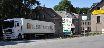 Knotenpunkt der B 95/180 in Burkhardtsdorf