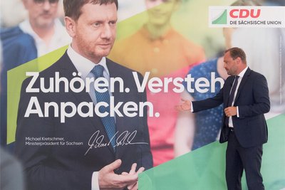Hier noch als CDU-Generalsekretär in Sachsen unterwegs, obwohl das Motto auch auf seinen neuen Job zutreffen könnte: Alexander Dierks.