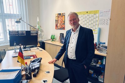 Thomas Dietz (AfD) in seinem Abgeordnetenbüro in Berlin.