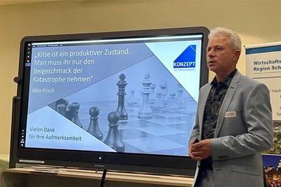 Finanzwirt Thomas Schubert aus Annaberg referierte über Frühwarnkriterien, die Unternehmer im Blick haben sollten.