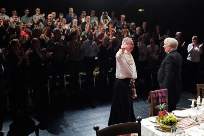 Andreas Kuznick und Andreas Pannach bei ihrer Vorstellung am Donnerstagabend in der BiB Freiberg.