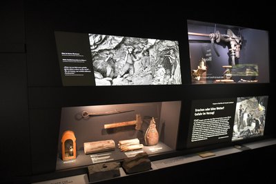 Die Ausstellung im Untergeschoss widmet sich dem Bergbau als Wurzel der Stadt Freiberg.