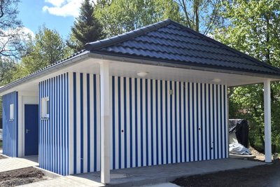 Das neue Toilettenhaus am Eppendorfer Freibad geht in dieser Saison in Betrieb.