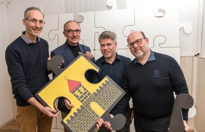 Von links nach rechts: Der Vorsitzende des neu gegründeten Vereins "Rochlitz gemeinsam Gestalten", Elgar von Bermuth, sein Stellvertreter Rainer Härtel, Beisitzer Mike Speer sowie Beisitzer und Sprecher Andreas Hickel.
