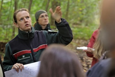 Revierförsterin Janina Albrecht hat über die Vorbereitung der Durchforstung informiert.