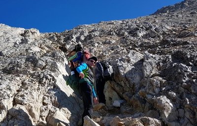 Gregor Hilger beim Aufstieg zum Corno Grande des Gran Sasso, mit 2912 Metern höchster Berg der Abruzzen.