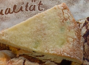 Auch die Ecke Zuckerkuchen ist mit 1,60 Euro seit einiger Zeit um 20Cent im Preis gestiegen.