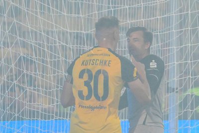 In der Hinrunde gerieten Stefan Kutschke (links) und Martin Männel mehrmals aneinander.