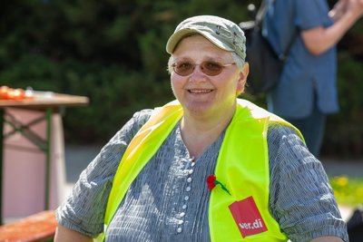 Sie engagiert sich nicht nur zum 1. Mai: Verdi-Ortschefin Heidi Kröll.