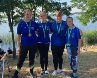 Lilly Schafferhans, Livia Kaldenhoff, Laura Striegler und Marlene Ahnert (v. l. n. r.) waren in Lohsa erfolgreich. 