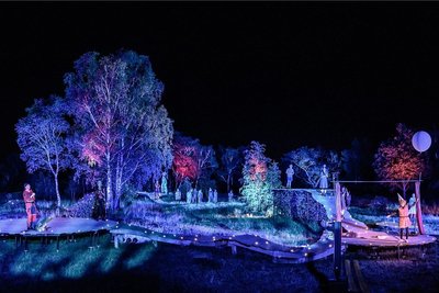 Die großartig illuminierte Bergbauanlage "Alte Elisabeth" bot eine fantastische Kulisse für Shakespeares "Sommernachtstraum".