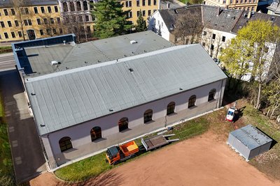 Blick auf die Jahnturnhalle. Die große Halle im Gebäude musste gesperrt werden.