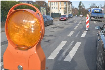Die Kreuzung an der Lessingstraße in Freiberg ist teilweise wieder freigegeben.