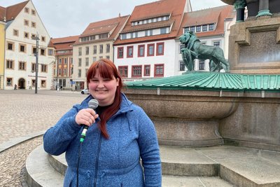 Ronja Zierold von Studis gegen Rechts Freiberg hat den Frauenstreik organisiert und angemeldet.