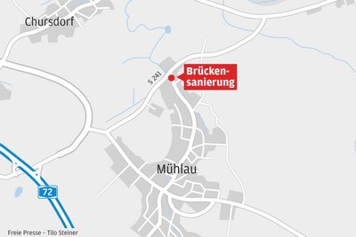 Noch in diesem Jahr soll in Mühlau eine Brücke an der Unteren Hauptstraße saniert werden.