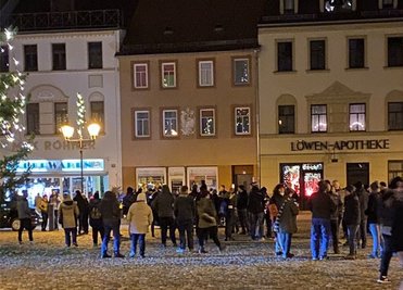Der Markt in Glauchau am Montagabend. 