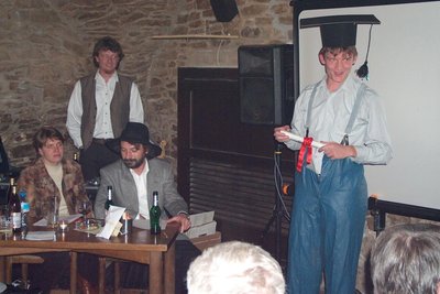 Gunter Erfurt auf seiner Promotionsfeier im „Abgang“ der „Alten Mensa“ in Freiberg.