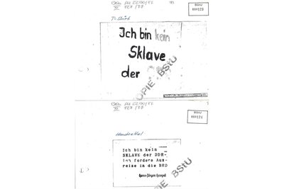 Auszüge aus Barths Stasi-Akte zur Protestaktion.